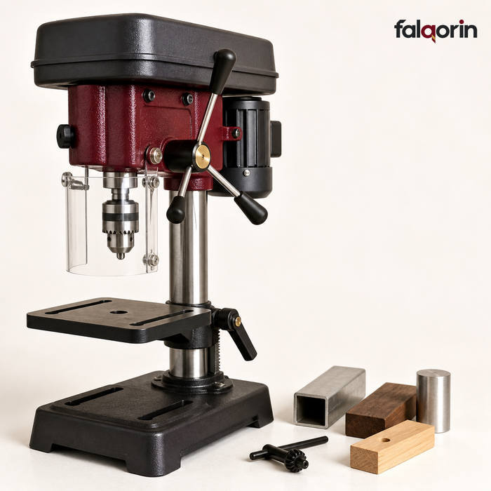 FALQORIN Compact Benchtop Drill Press – Adjustable Workshop Drilling Station