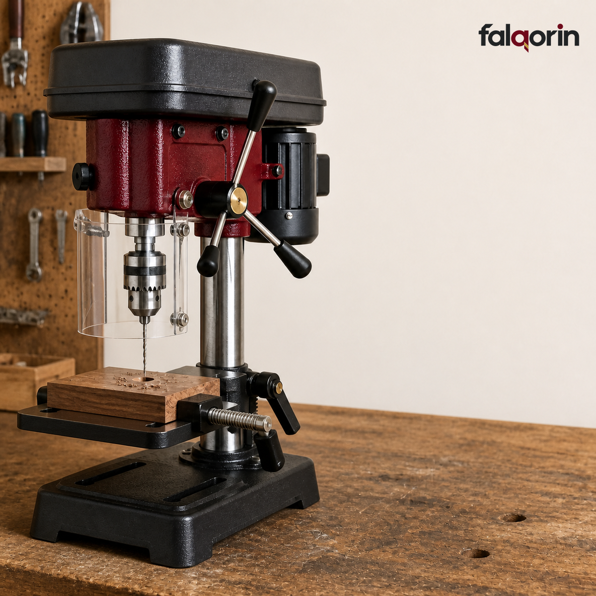 FALQORIN Compact Benchtop Drill Press – Adjustable Workshop Drilling Station